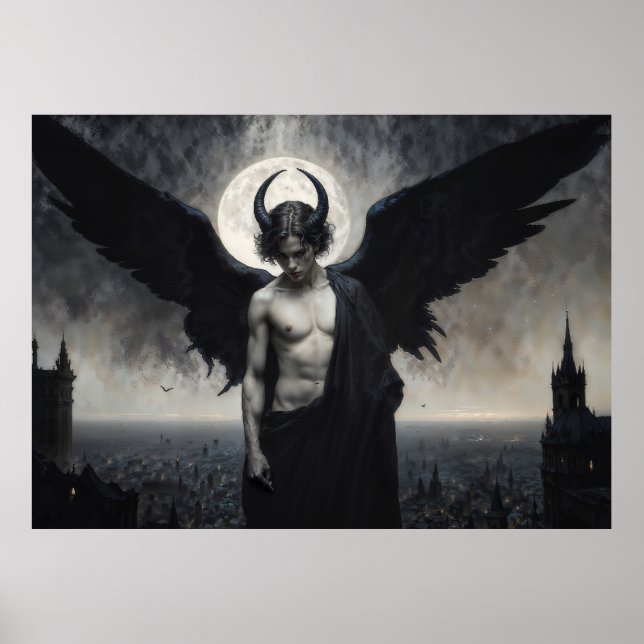 Gothic Portrait of Lord Lucifer Poster (Vorne)