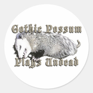 Gothic Possum Plays Untot Runder Aufkleber