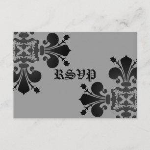 Gothic Punk Royal Lilie uAwg black grau RSVP Karte