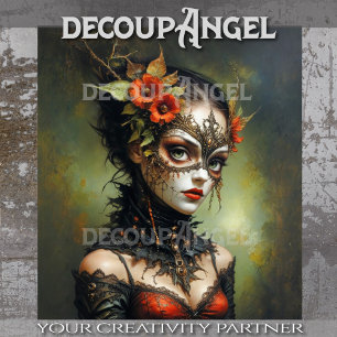 Gothic Queen of Spring Decoupage Seidenpapier