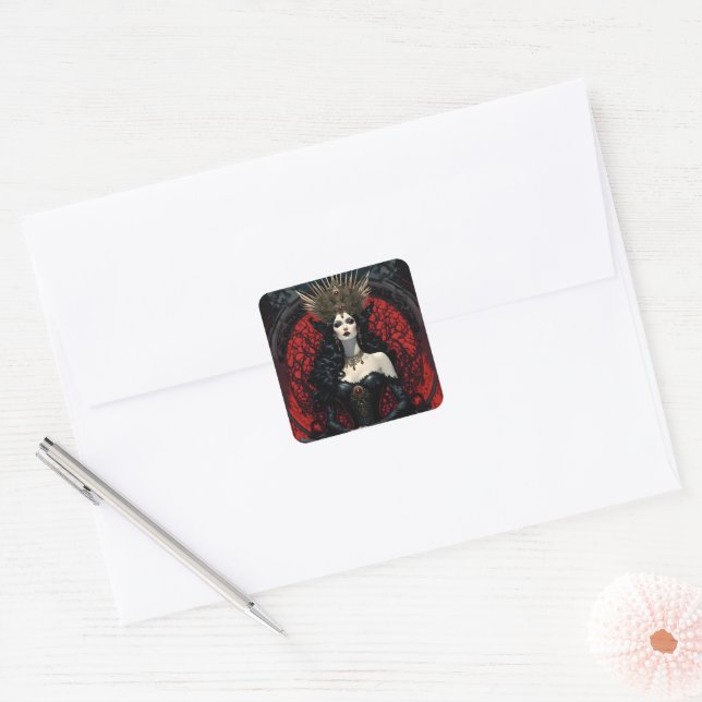 Gothic Queen Quadratischer Aufkleber (Umschlag)