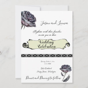 Gothic Quirky Elegante Altes Englisch Rose Vintag  Einladung