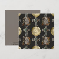 Gothic R.I.P. Headstone Celtic Cross Vollmond Art