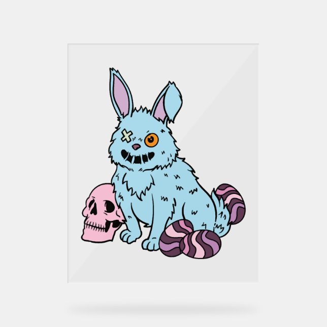 Gothic Rabbit Gothic Bunny Gothic Oster Emo Goth Acrylschild (Vorderseite)