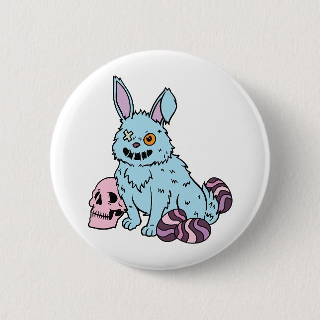 Gothic Rabbit Gothic Bunny Gothic Oster Emo Goth Button (Vorderseite)