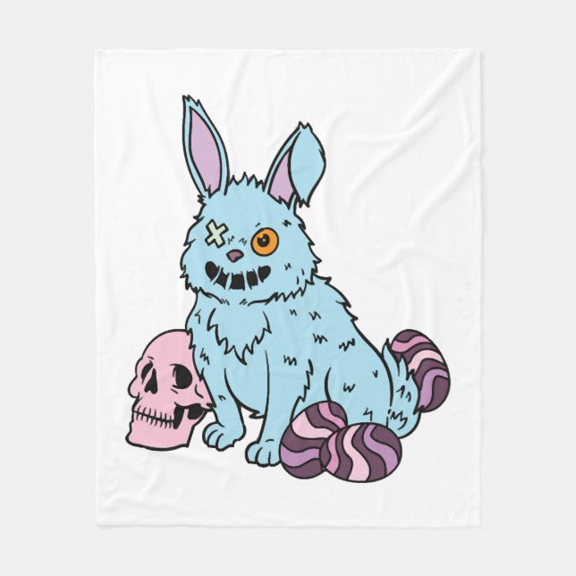 Gothic Rabbit Gothic Bunny Gothic Oster Emo Goth Fleecedecke (Vorderseite)