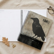 Gothic-Raben-Planer mit Monogramm
