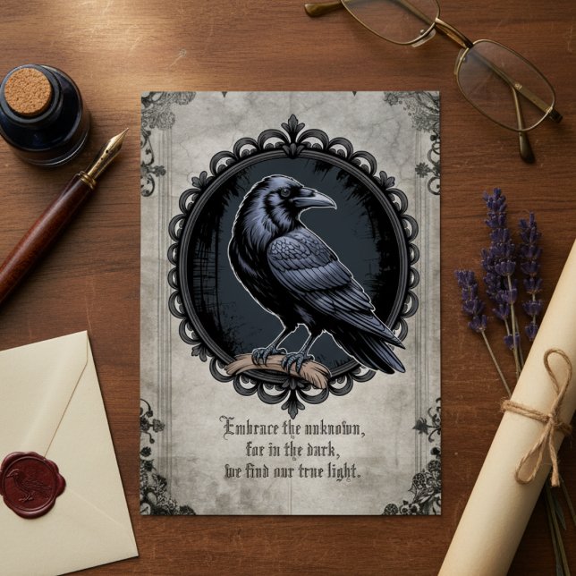 Gothic Raven Art (Gothic Raven blank note card)