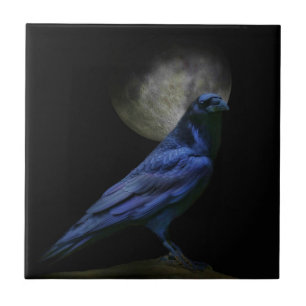Gothic Raven Black Magic Kunstfliese Fliese