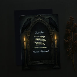 Gothic Raven Candlelight Arch Wedding Dankeskarte