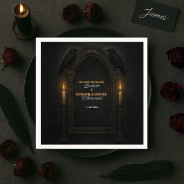 Gothic Raven Candlelight Arch Wedding Serviette