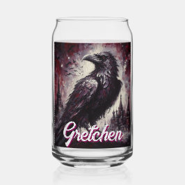Gothic Raven Crow Bird Painting Personalized Dosenglas