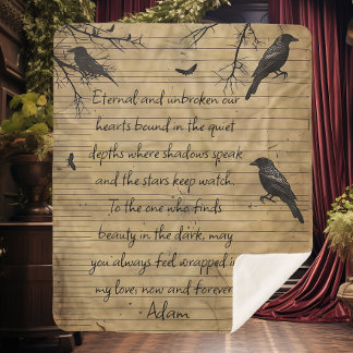 Gothic Raven Custom Message Sherpadecke