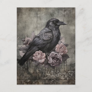 Gothic Raven Dark Academia Düster Postkarte