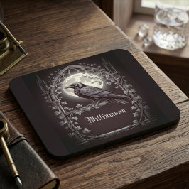 Gothic Raven Dark Academia Home Bar Getränkeuntersetzer