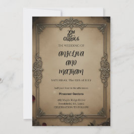 Gothic Raven Floral Wedding Arch Invitation