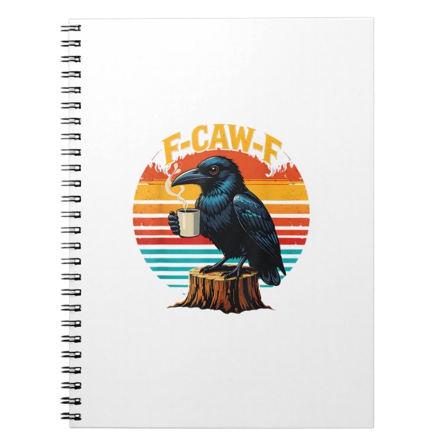 Gothic Raven Funny Halloween F-Caw-F Coffee Crow V Notizblock (Vorderseite)
