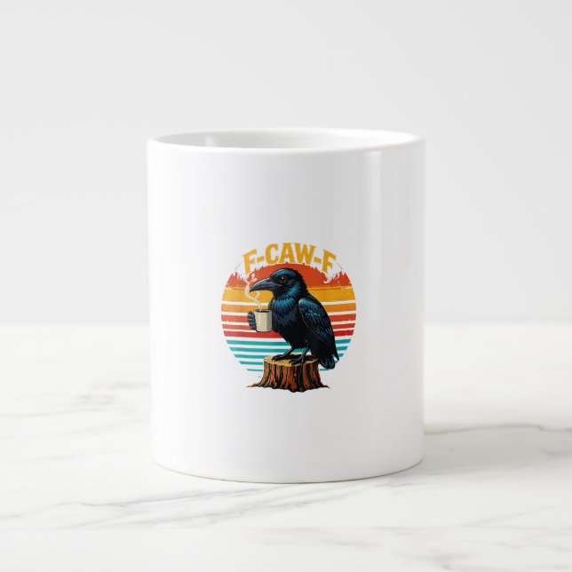 Gothic Raven Funny Halloween F Caw F Coffee Jumbo-Tasse (Vorderseite)