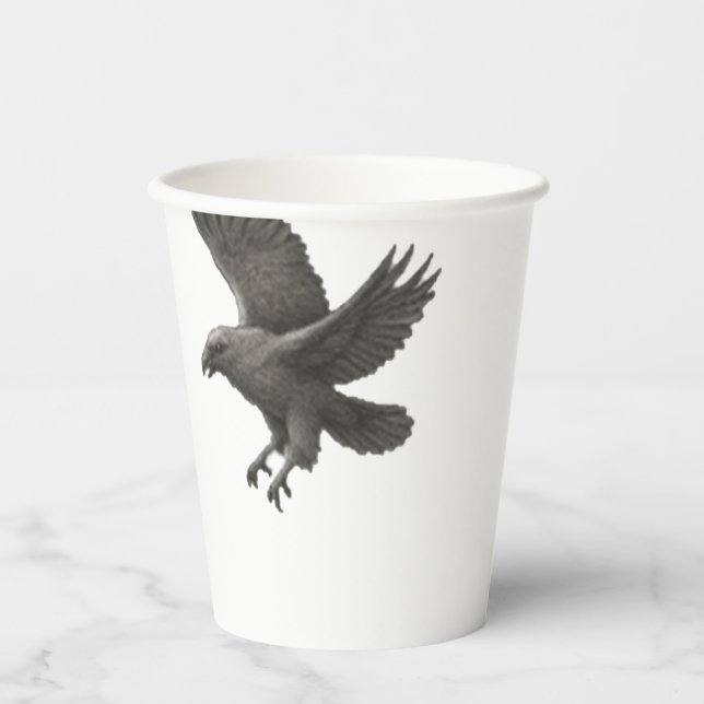 Gothic Raven Halloween - Spooky-Party Pappbecher (Vorderseite)