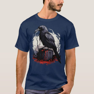 Gothic Raven im Wald T-Shirt