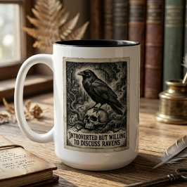Gothic Raven Liebhaber-Geschenk Introvert Humor Ku Zweifarbige Tasse