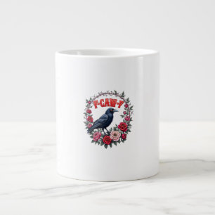 Gothic Raven Lustiger Halloween F-Caw-F Krähe Vint Jumbo-Tasse
