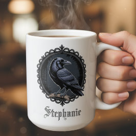 Gothic Raven mit Namen Kaffeetasse