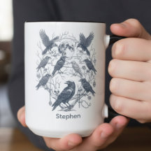 Gothic Raven Mondschädel Dark Academia Geschenk