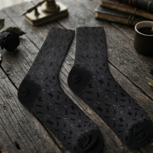 Gothic Raven Moody Onyx Barocke Kunst Socken
