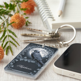 Gothic Raven Moon Dark Academia Schlüsselanhänger