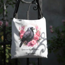 Gothic Raven Pink Floral Dark Academia