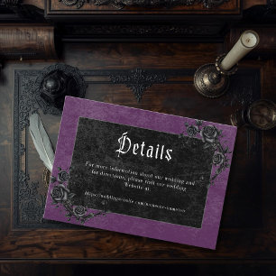 Gothic Raven Purple Dunkle Ewigkeit Hochzeit Begleitkarte