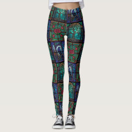 Gothic Raven Rose and Tree Leggings - Cool