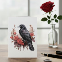 Gothic Raven Rote Rose Dark Academia