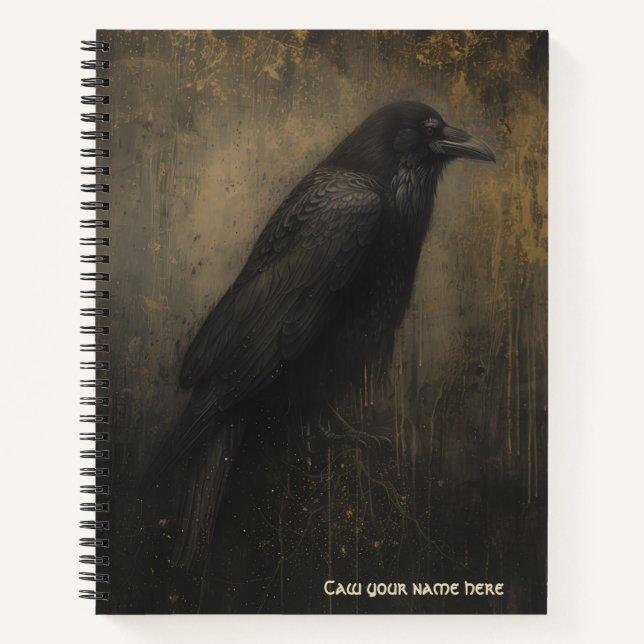Gothic Raven Spiral Notebook Notizbuch (Vorderseite)