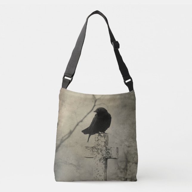Gothic Raven Tragetaschen Mit Langen Trägern (Vorderseite)