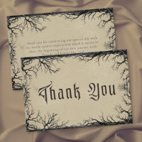 Gothic Raven Tree Engraving Schwarz Beige Hochzeit