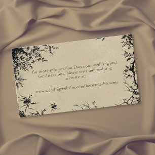 Gothic Raven Tree Gravur Schwarz Braune Hochzeit Begleitkarte