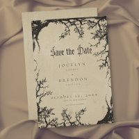 Gothic Raven Tree Gravur Schwarze Tan Hochzeit