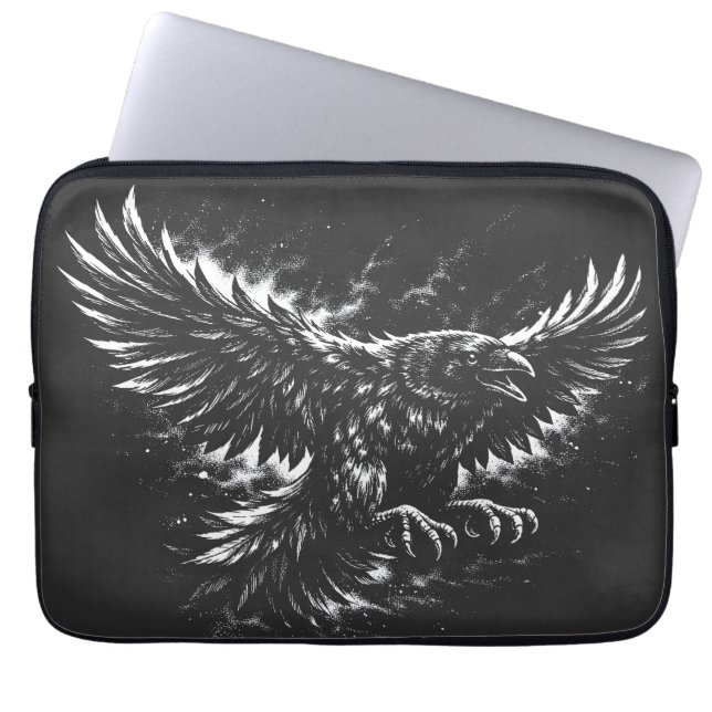 Gothic Raven – von BurnsInHell Laptopschutzhülle (Vorderseite)