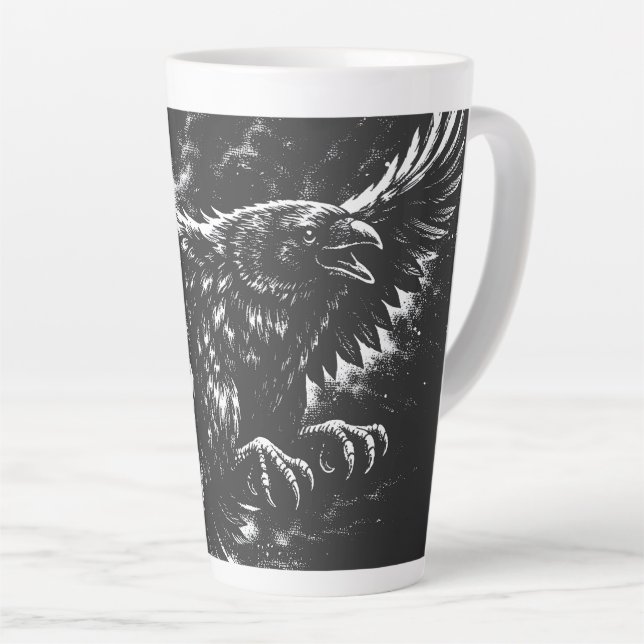 Gothic Raven – von BurnsInHell Milchtasse (Rechte Ecke)