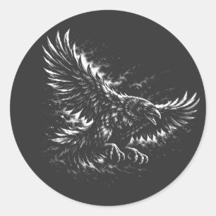 Gothic Raven – von BurnsInHell Runder Aufkleber