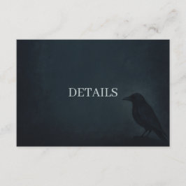 Gothic Raven Wedding Detail-Abschlusskarte Begleitkarte