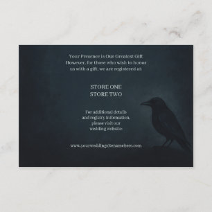 Gothic Raven Wedding Detail-Abschlusskarte Begleitkarte