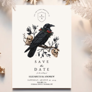 Gothic Raven Winter Wedding Save The Date