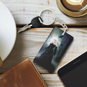 Gothic Ravens Forest Woman Black Schlüsselanhänger