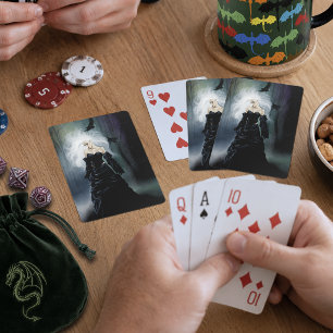 Gothic Ravens Forest Woman Black Spielkarten