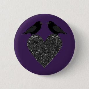 Gothic Ravens und Black Heart Button