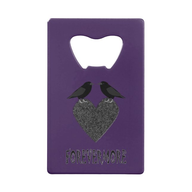 Gothic Ravens und Black Heart Custom Geldbeutel Flaschenöffner (Vorderseite)