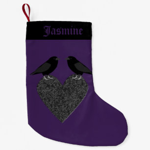 Gothic Ravens und Black Heart Custom Kleiner Weihnachtsstrumpf